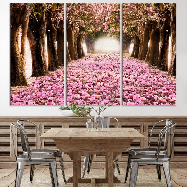 Mesmerizing Blossom Cherry Trees Large Wall Art Framed Canvas Print