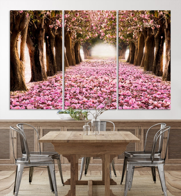 Mesmerizing Blossom Cherry Trees Large Wall Art Framed Canvas Print