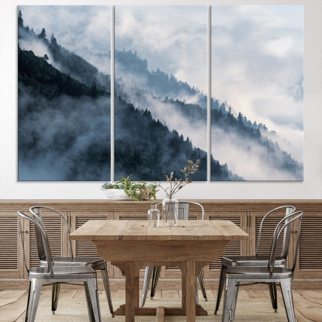 Misty Forest Canvas Wall Art Print