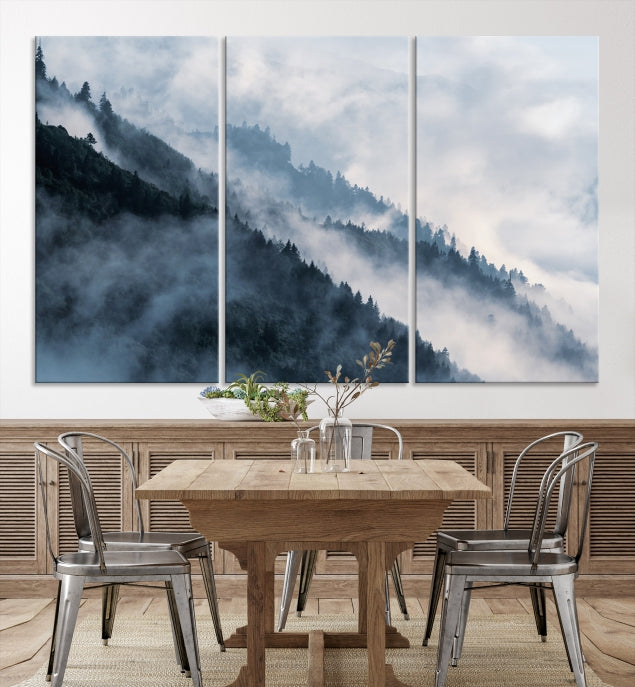 Misty Forest Canvas Wall Art Print