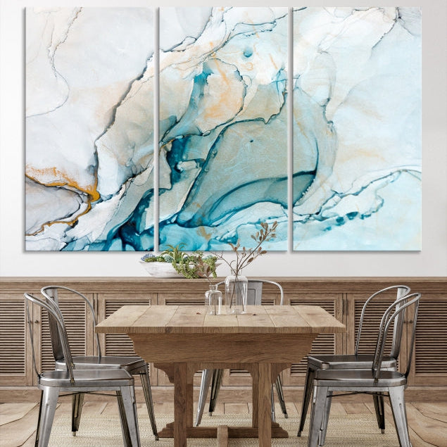 Bring a Modern & Stylish Touch to Your Home Decor with Our Large Abstract Fluid Effect Marble Canvas Wall Art Print