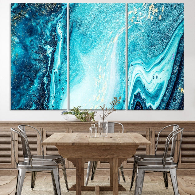 Large Marble Wall Decor Abstract Fluid Effect Canvas Art Print