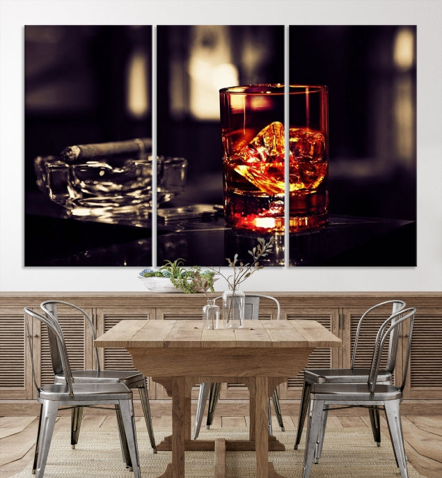 Upgrade Your Kitchen with a Touch of Whiskey & Modern StyleOur Wall Art Canvas Print Decor Piece