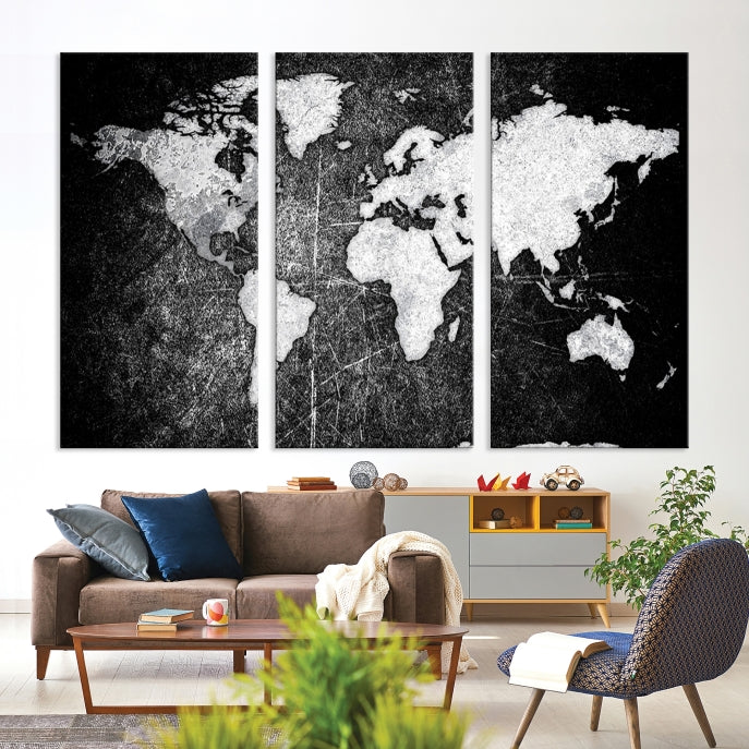 Black World Map