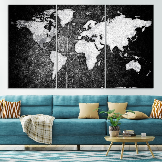 Black World Map