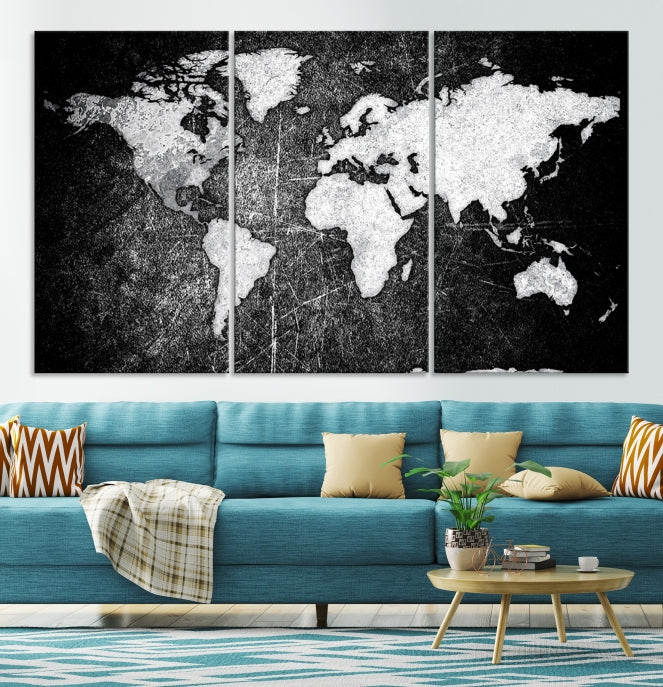 Black World Map