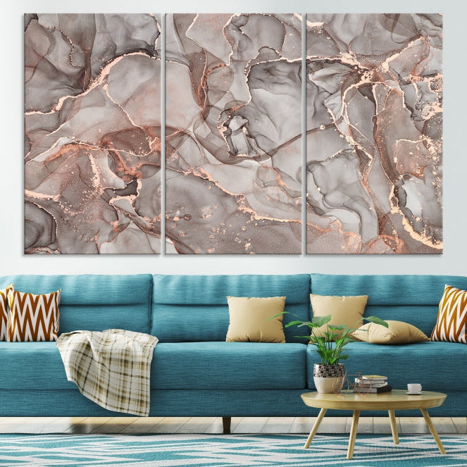 Rose Gold Marble Canvas Wall Art Giclee Print Abstract Wall Decor