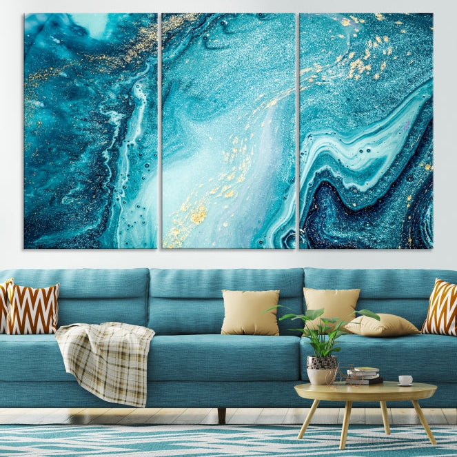 Large Marble Wall Art Framed Modern Abstract Canvas Print