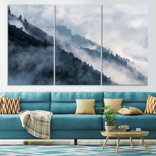 Misty Forest Canvas Wall Art Print