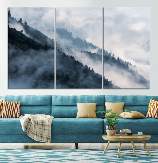 Misty Forest Canvas Wall Art Print