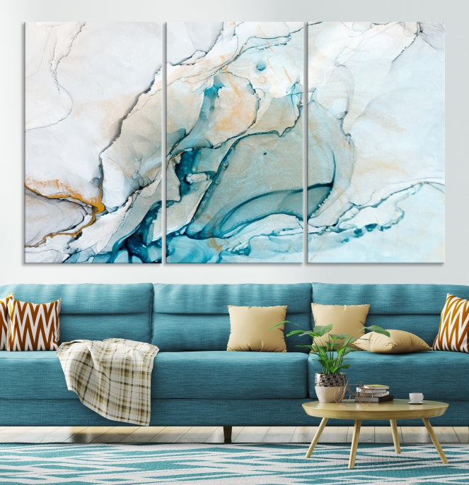 Bring a Modern & Stylish Touch to Your Home Decor with Our Large Abstract Fluid Effect Marble Canvas Wall Art Print