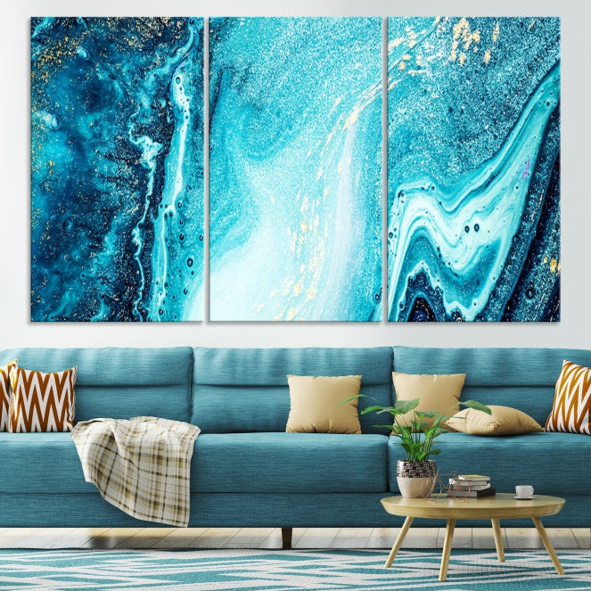 Large Marble Wall Decor Abstract Fluid Effect Canvas Art Print