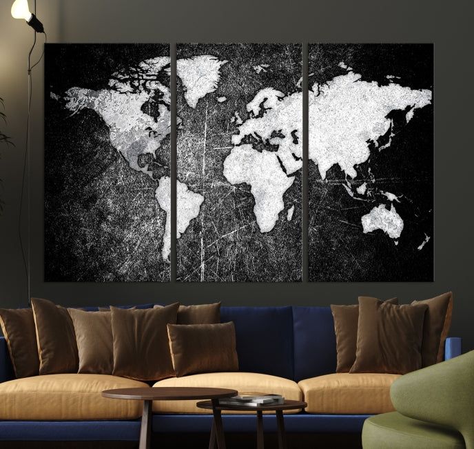 Black World Map