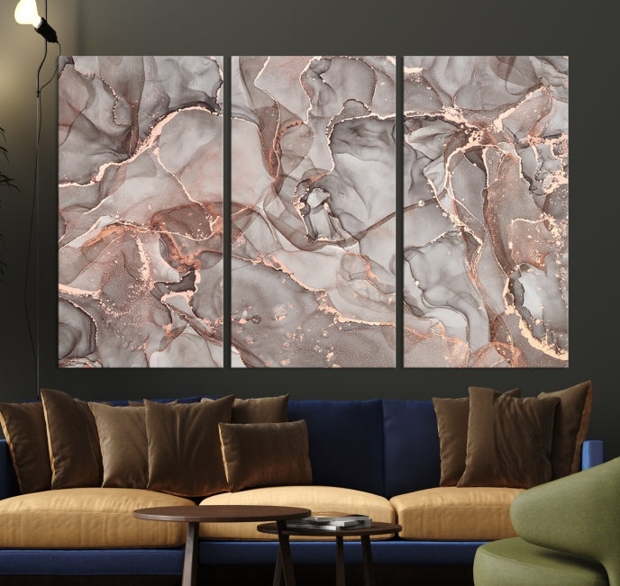 Rose Gold Marble Canvas Wall Art Giclee Print Abstract Wall Decor