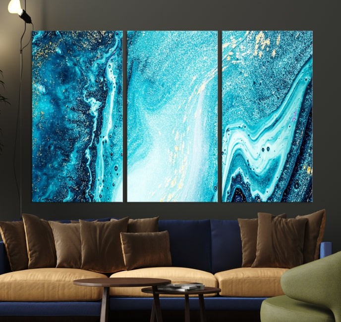 Large Marble Wall Decor Abstract Fluid Effect Canvas Art Print