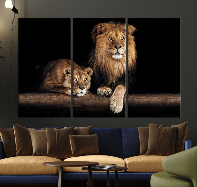 Extra Large Lion Photography Wall Art Animal Print Canvas Wall Decor