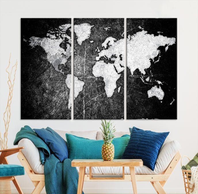 Black World Map