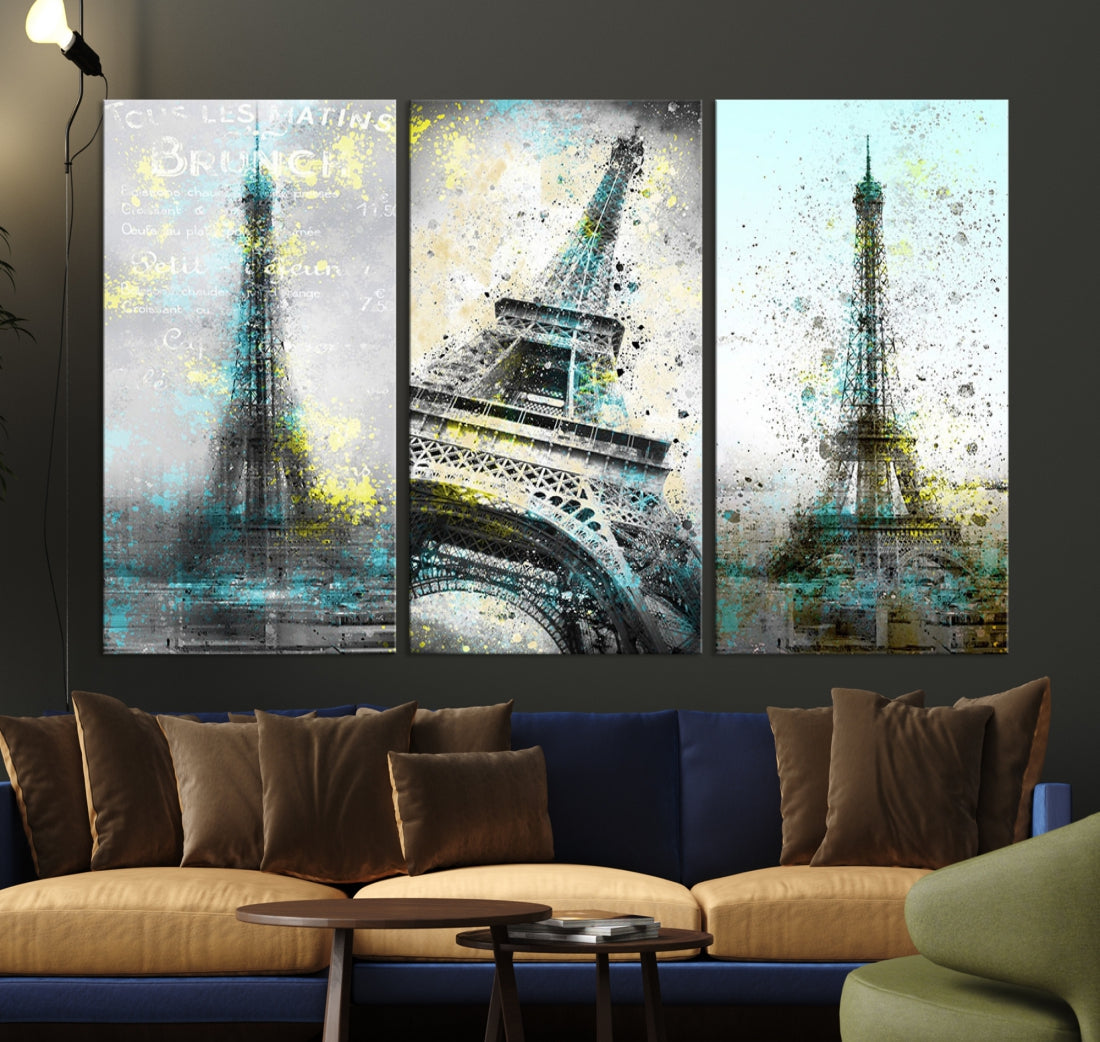 High Quality Antiqued Eiffel Tower Premium Giclee Canvas Wall Art Print