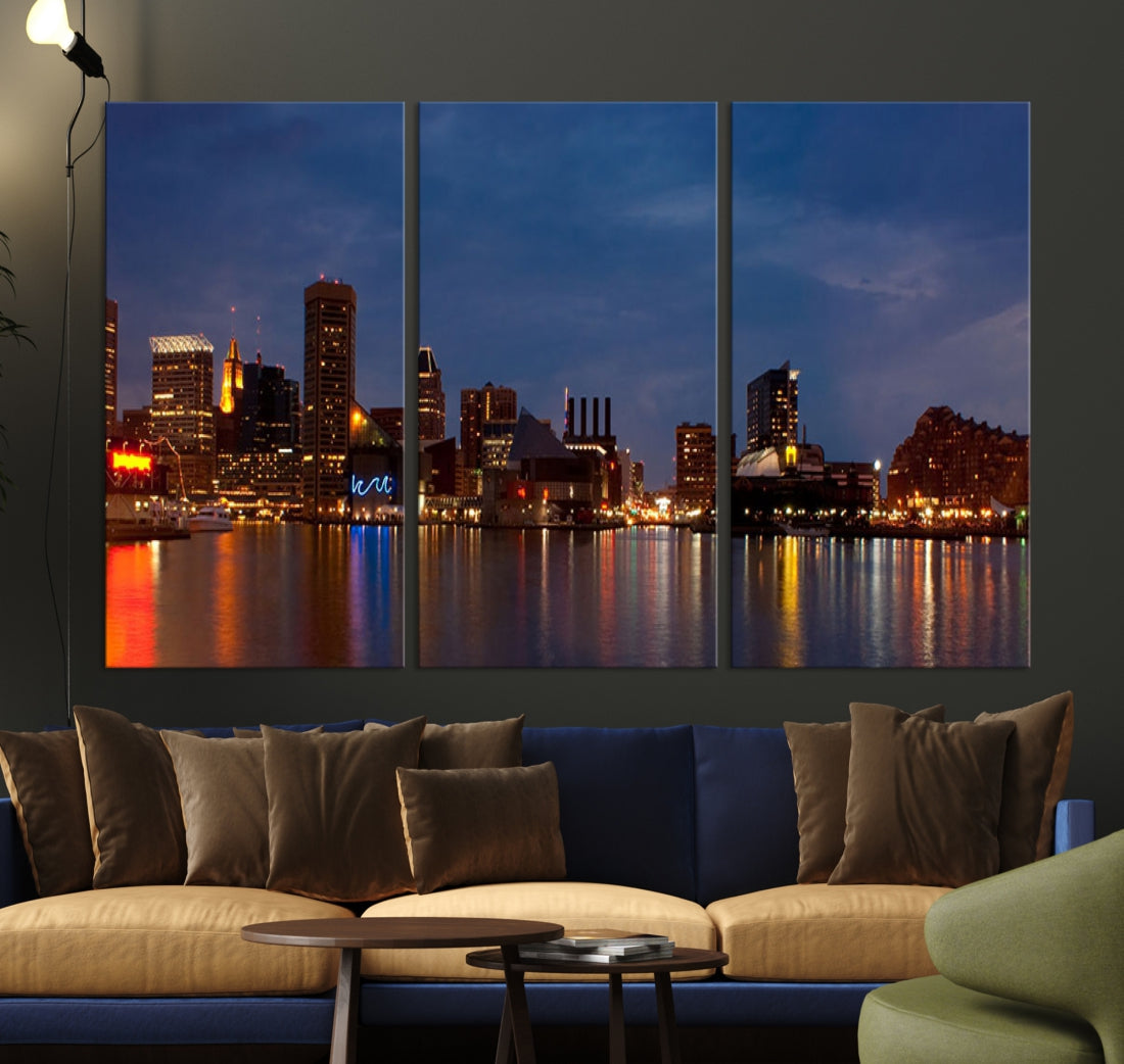 Baltimore City Downtown Skyline Cityscape Large Wall Art Canvas Print