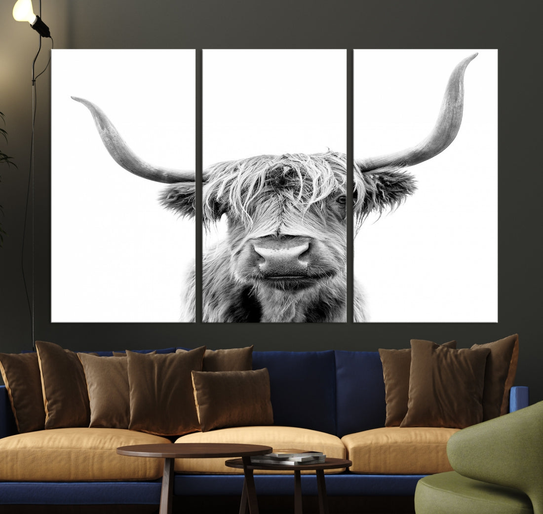 Bring the Charm of a Scottish Highland Cow to Your Farmhouse with Our Wall Art Canvas PrintA Rustic & Cozy Decor