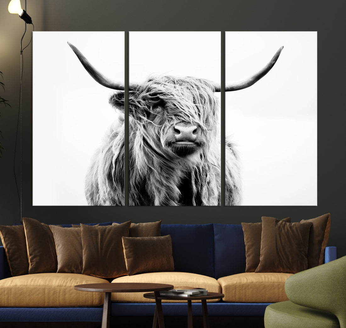 Bring the Charm of a Scottish Highland Cow to Your Farmhouse with Our Wall Art Canvas PrintA Rustic & Cozy Decor