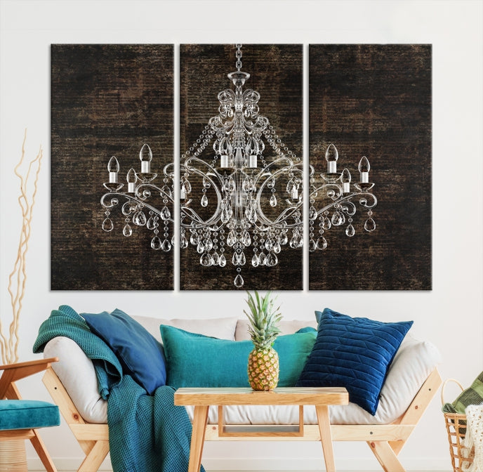 Rustic Chandelier Canvas Wall Art Giclee Print