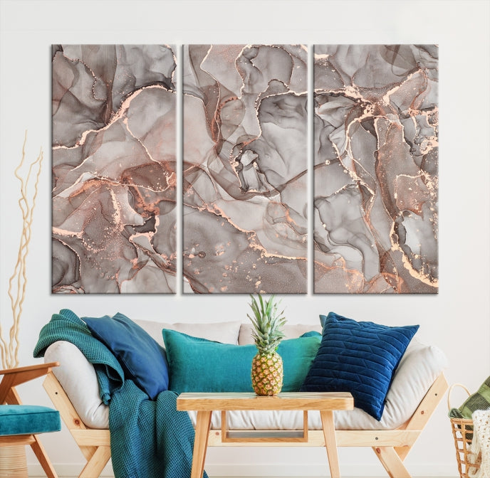 Rose Gold Marble Canvas Wall Art Giclee Print Abstract Wall Decor