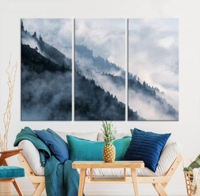 Misty Forest Canvas Wall Art Print