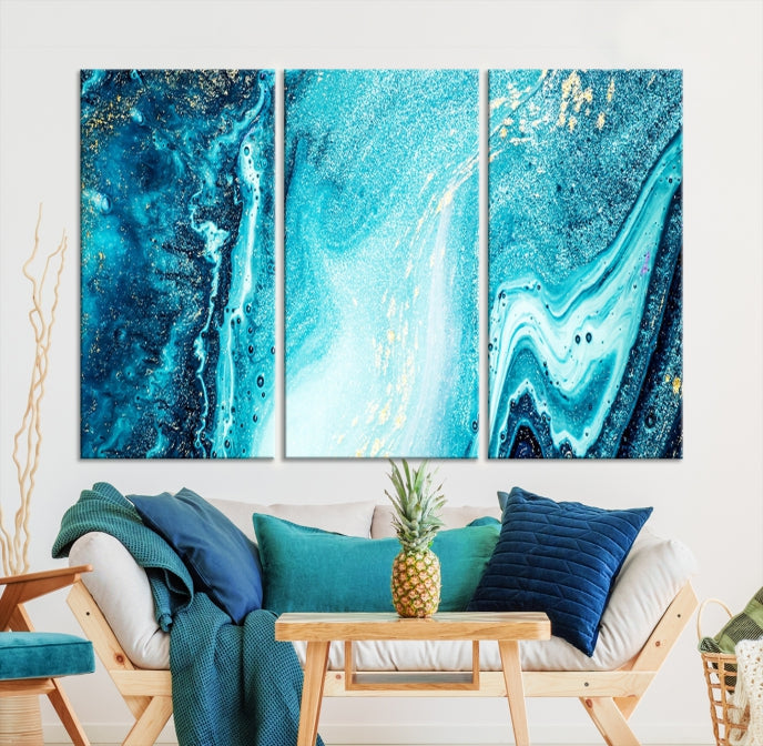 Large Marble Wall Decor Abstract Fluid Effect Canvas Art Print