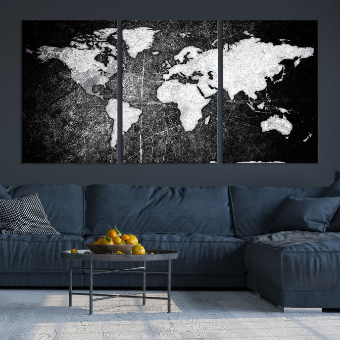 Black World Map