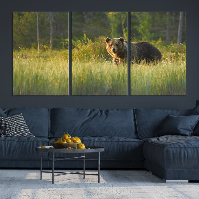 Wild Bears in Nature Large Wall Art Canvas PrintFramedReady to Hang