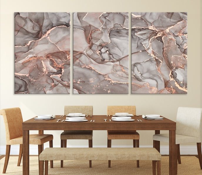 Rose Gold Marble Canvas Wall Art Giclee Print Abstract Wall Decor