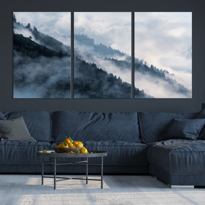 Misty Forest Canvas Wall Art Print