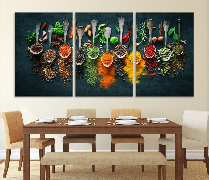 Add a Touch of Flavor to Your Kitchen with Our Large Spice Wall Art Canvas PrintA Decorative & Inspiring Decor Piece