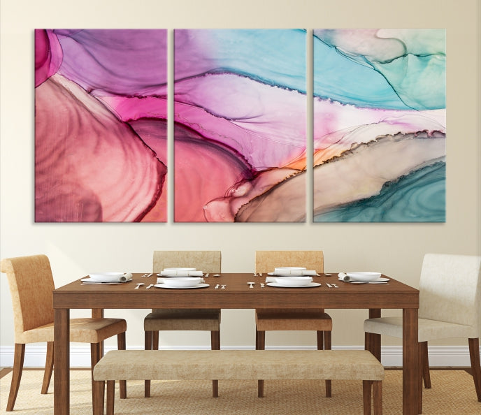 Colorful Marble Abstract Wall Art Print Canvas Living Room Kitchen Wall Decor