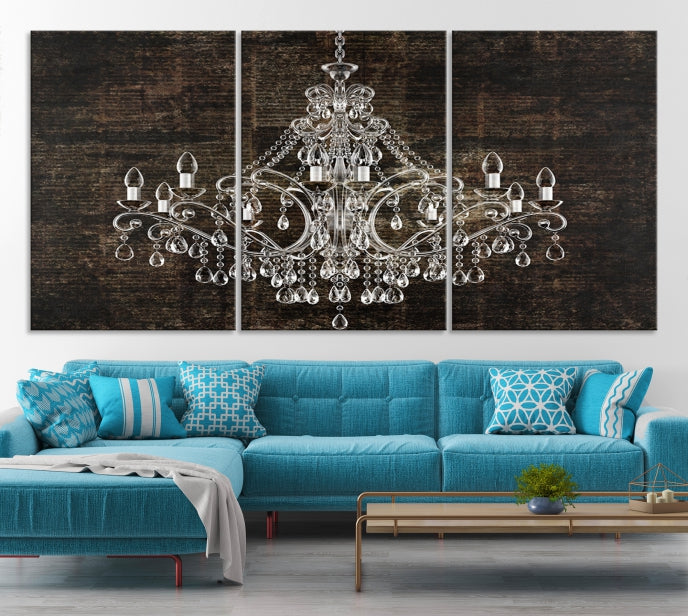 Rustic Chandelier Canvas Wall Art Giclee Print