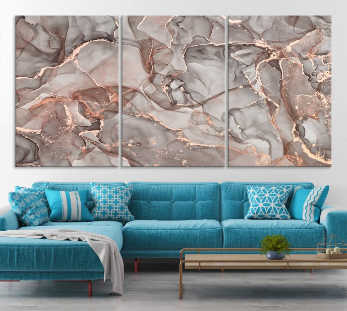 Rose Gold Marble Canvas Wall Art Giclee Print Abstract Wall Decor