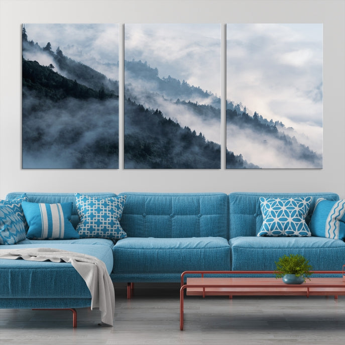 Misty Forest Canvas Wall Art Print