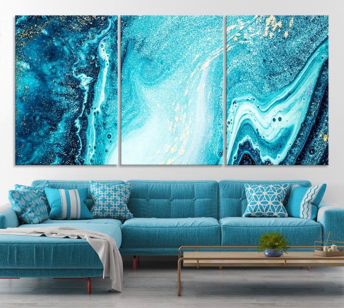 Large Marble Wall Decor Abstract Fluid Effect Canvas Art Print