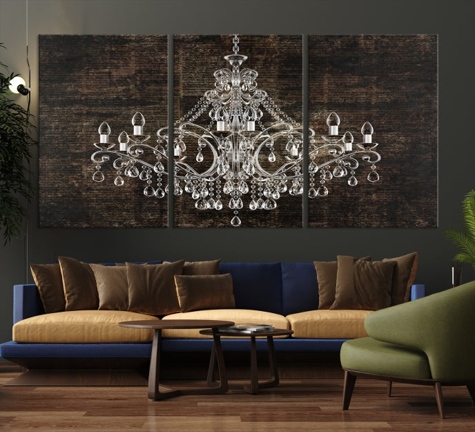 Rustic Chandelier Canvas Wall Art Giclee Print