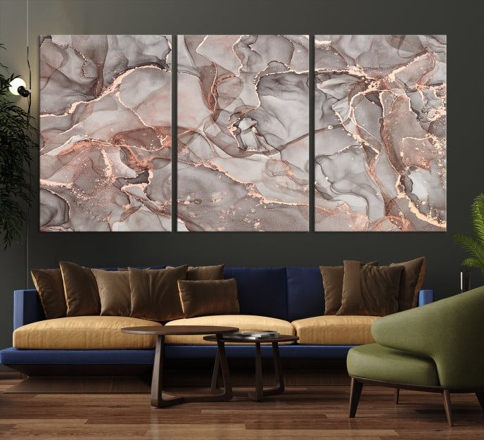 Rose Gold Marble Canvas Wall Art Giclee Print Abstract Wall Decor