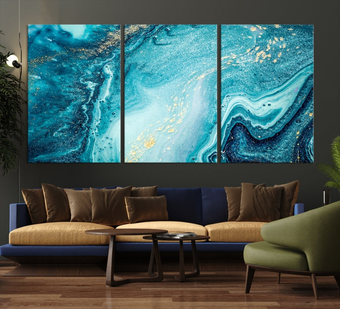 Large Marble Wall Art Framed Modern Abstract Canvas Print