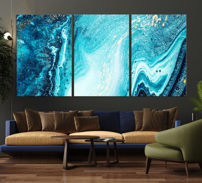 Large Marble Wall Decor Abstract Fluid Effect Canvas Art Print