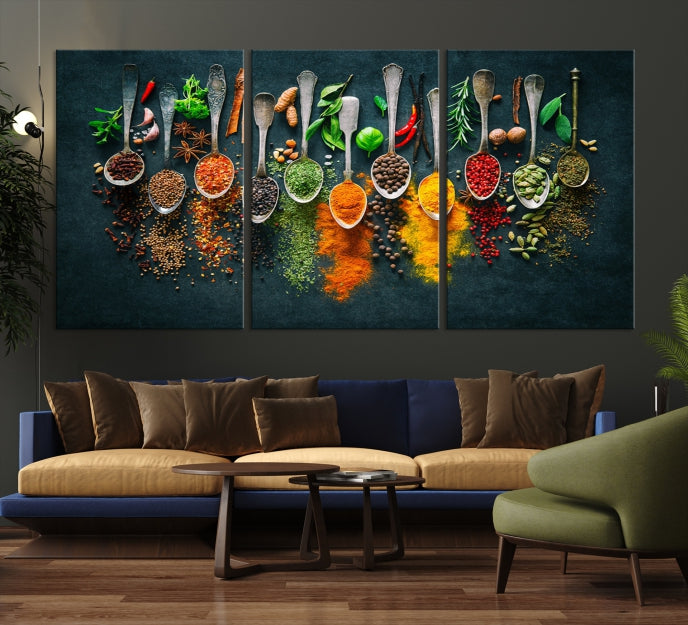 Add a Touch of Flavor to Your Kitchen with Our Large Spice Wall Art Canvas PrintA Decorative & Inspiring Decor Piece