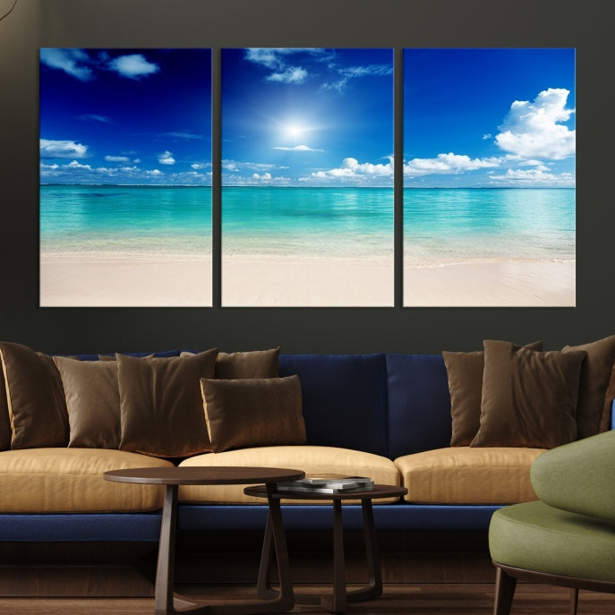 The Light on Sea and Beach Canvas Print