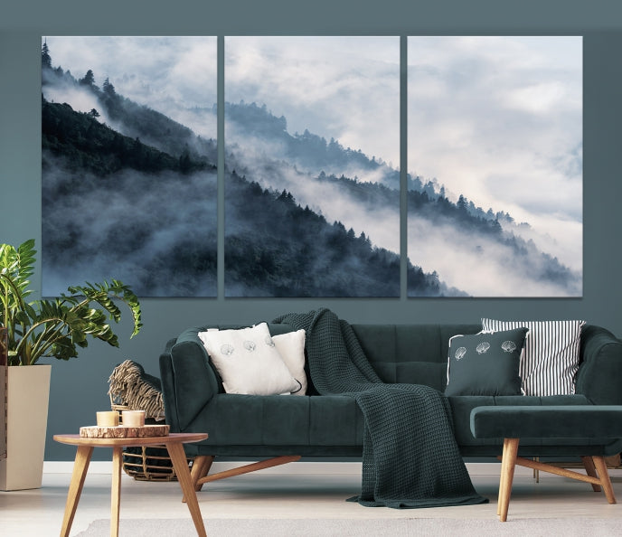 Misty Forest Canvas Wall Art Print