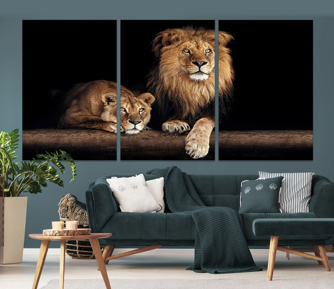 Extra Large Lion Photography Wall Art Animal Print Canvas Wall Decor