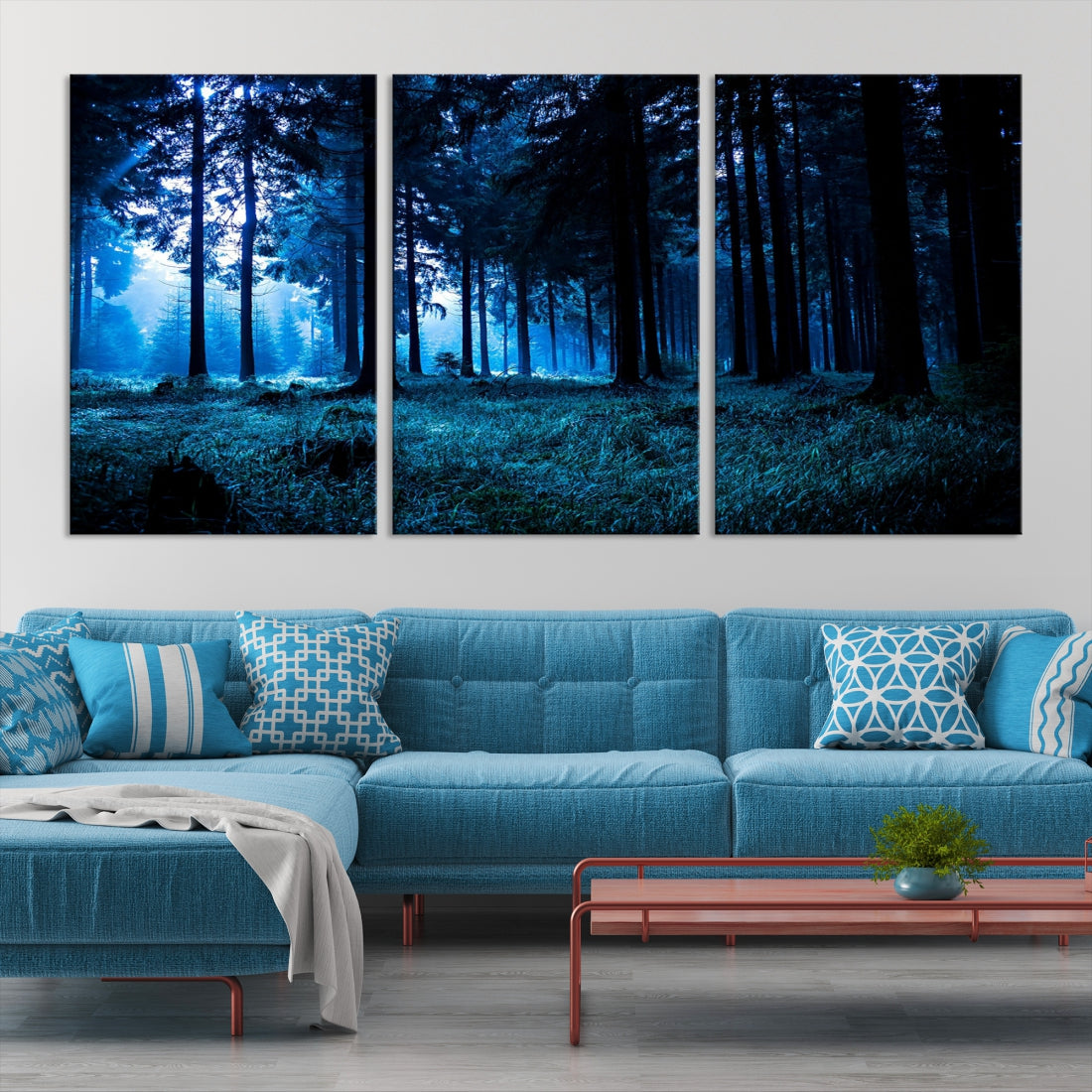 Mystic Dark Forest Wall Art Large Forest Canvas Print Landscape Canvas Art Multi Panel Wall Art Large Piece Canvas Set