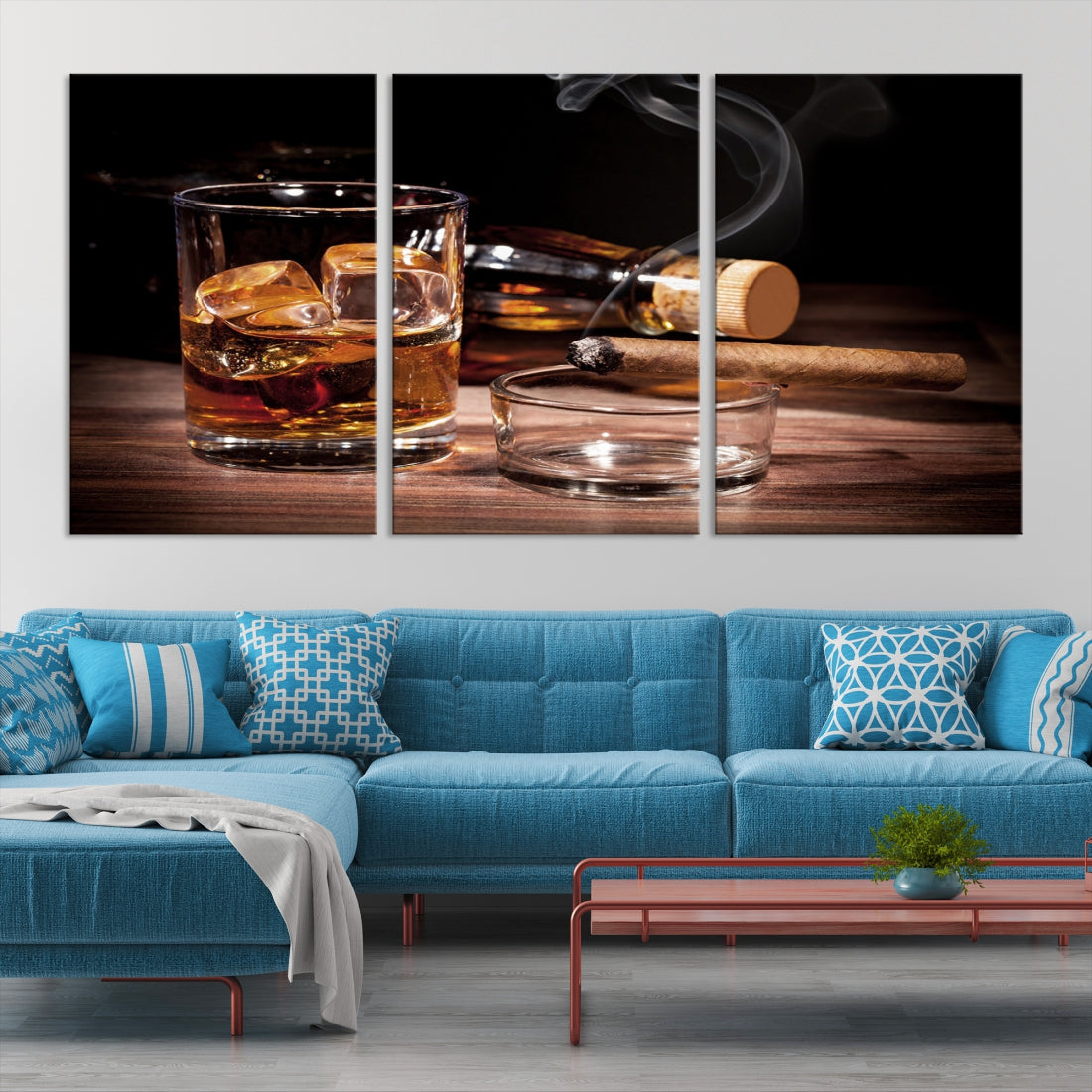 Elegant Whiskey Wall Art Canvas Print Bourbon Art Printing Modern Decor