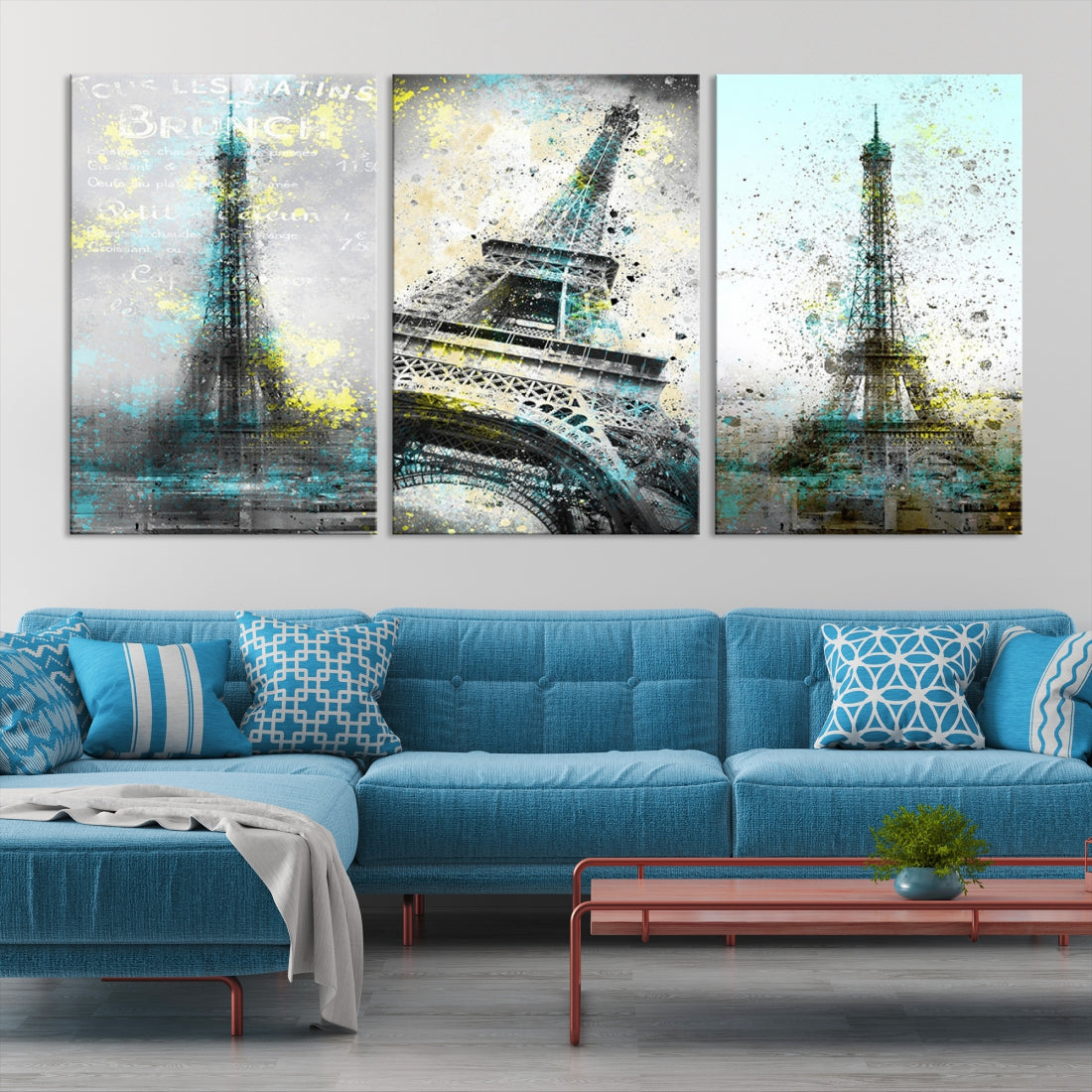 High Quality Antiqued Eiffel Tower Premium Giclee Canvas Wall Art Print